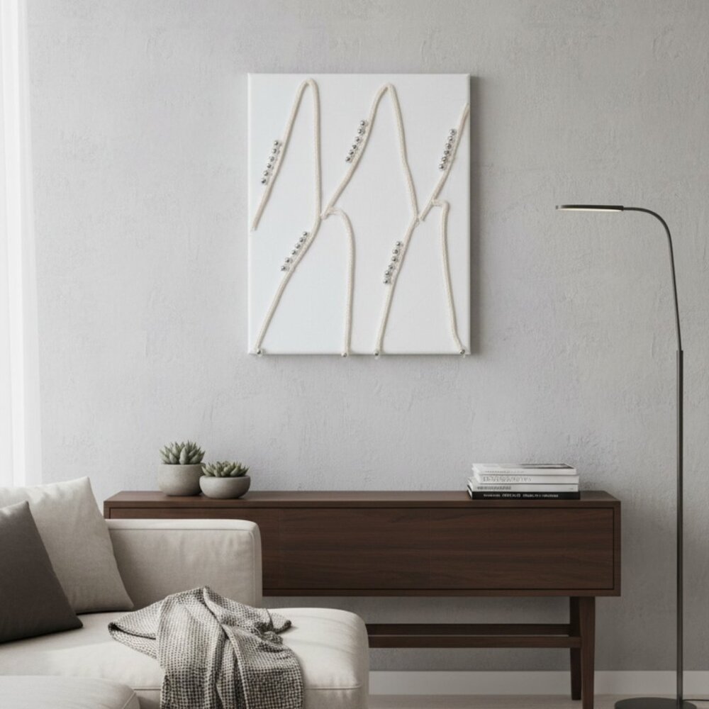 Minimalist Textured Wall Art | Neutral Modern Home Decor | Handmade Canvas